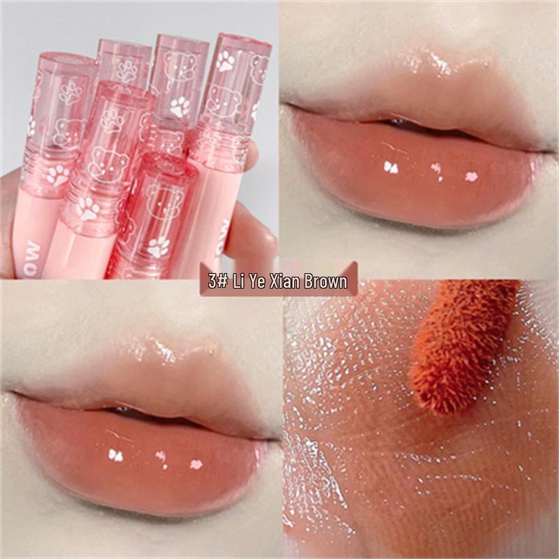 Bubble Bear Matte & Mirror Lip Glaze - Non-Transfer, Whitening Gloss Finish