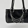 Hip Hop Cross Pentagram Bag Chain Pendant, Fashion Metal Chain Keychain Pendant