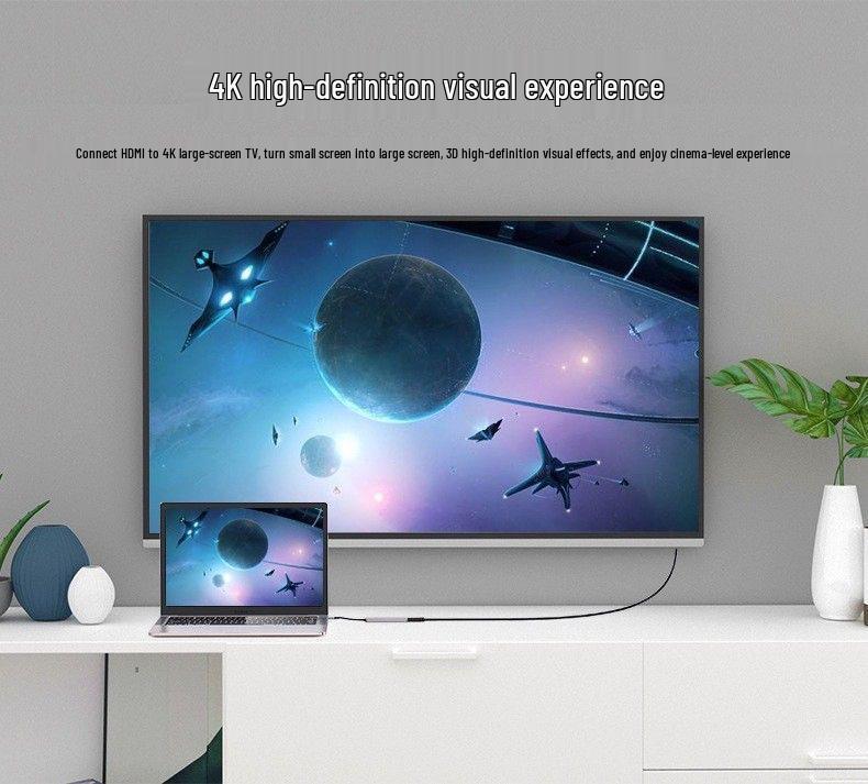 6-in-1 Type-C Hub: Phone USB Extender, Card Reader, Charger, 4K HDMI for Laptop