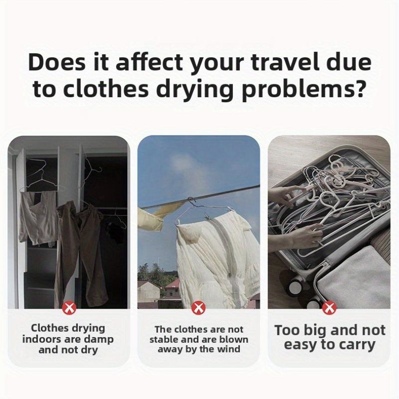 1pc Travel Telescopic Clothes Rack Portable Travel and Business Travel Hotel Indoor Folding Clothes Rack No Punching Drying Artifact