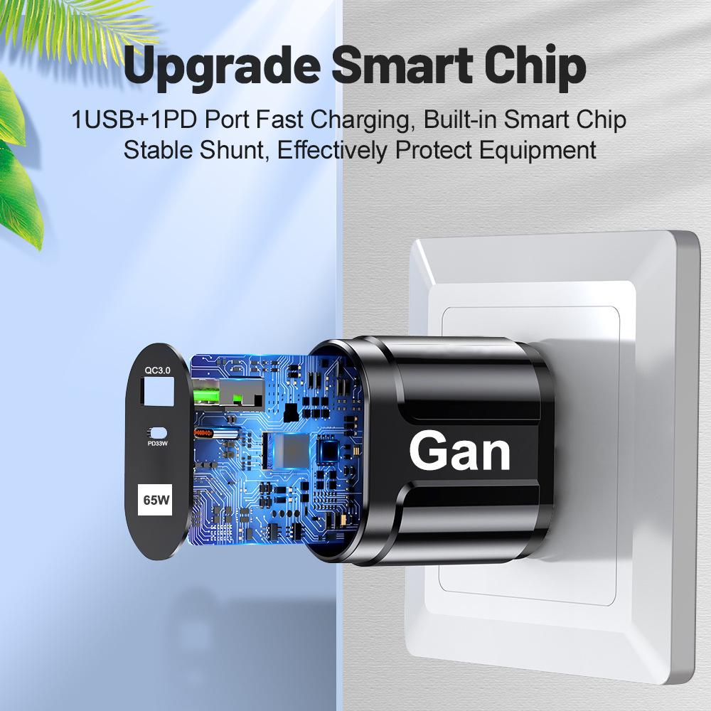 65W GaN PD Fast Charger with International Compatibility