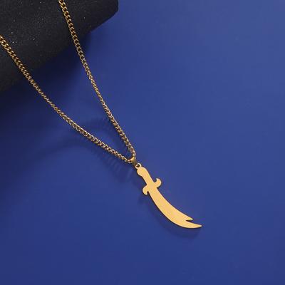 Collier pendentif épée Imam Ali Zolfikar en acier inoxydable pour hommes, amulette, bijoux musulmans islamiques, cadeau