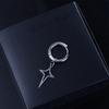 Stainless Steel Cross Star Dangle Earring Men Hoop Earring Korean Style Ear Cuff Clip Earring