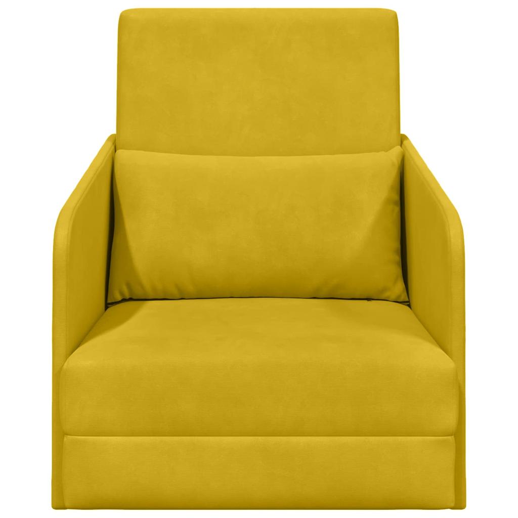 Yellow Sleeper Sofa 65 X 80 X 83 Cm Velvet