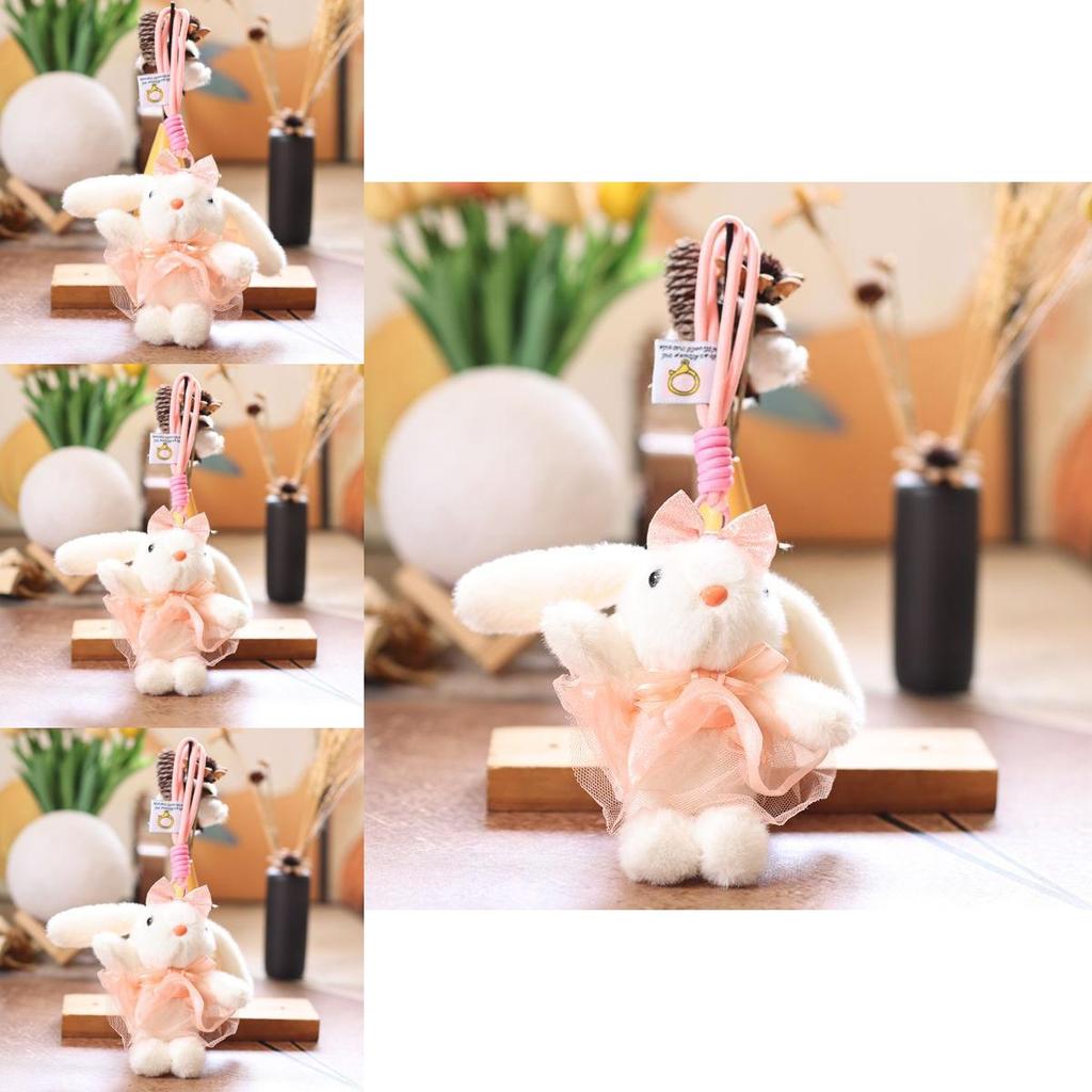 Plush Rabbit Keychain With Soft Short Pile For Kids And Bag Decor