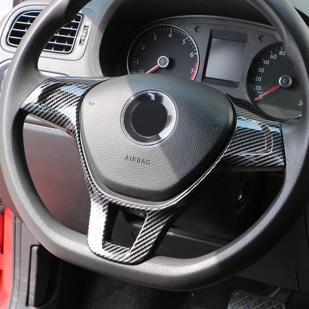 Für VW Volkswagen Golf 7 GTI MK7 Jetta MK6 2015-2020 Polo 2017-2019 Autozubehör ABS Lenkrad Tastenabdeckung Rahmen Zierleiste