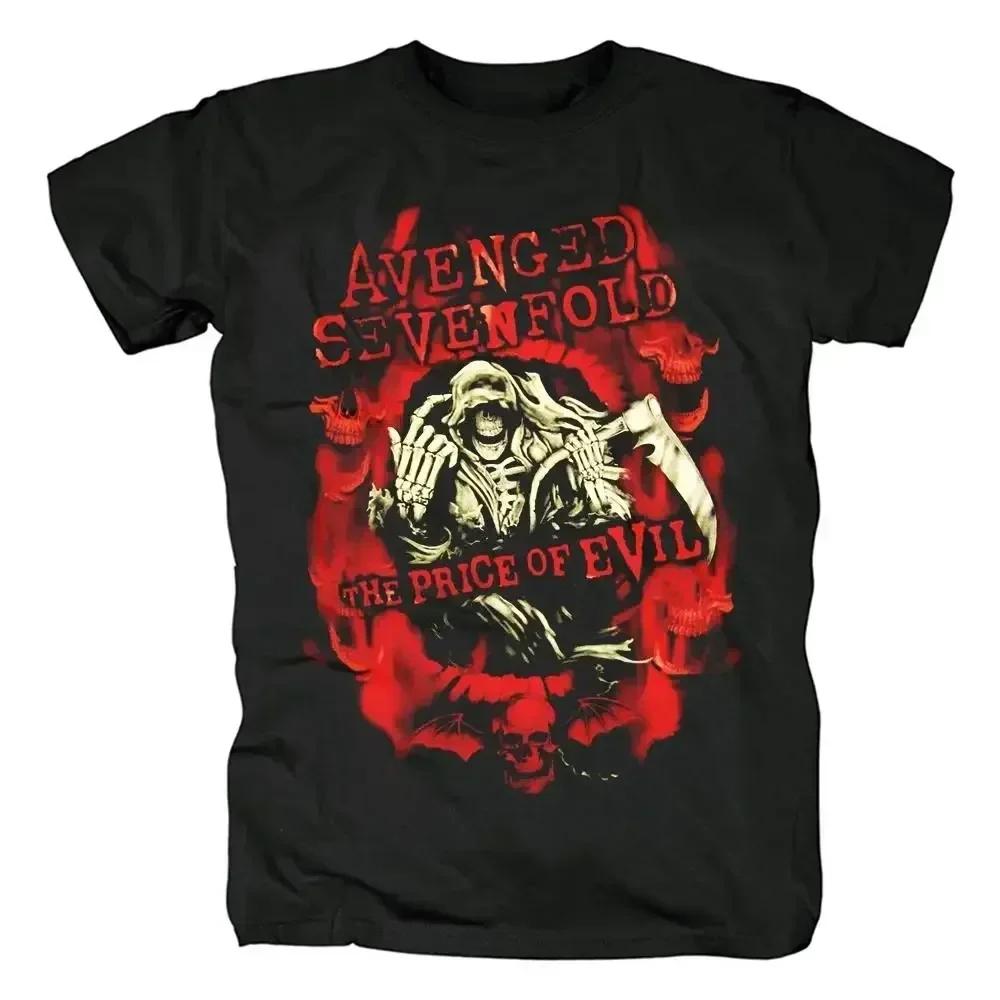 Tricouri cu mânecă scurtă cu imprimeu grafic metal rock Avenged Sevenfold 100% bumbac, cămăși de modă hip hop, tricou mărimi mari pentru bărbați, topuri