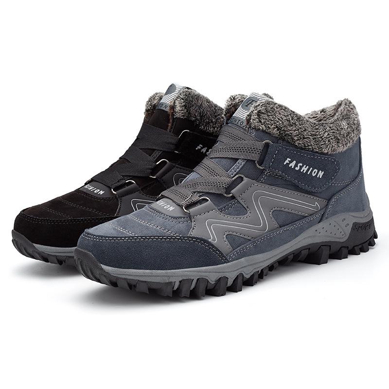 Plus Size Unisex Winter Snow Boots with Velvet Lining - Warm Mid-Top Outdoor Casual Footwear