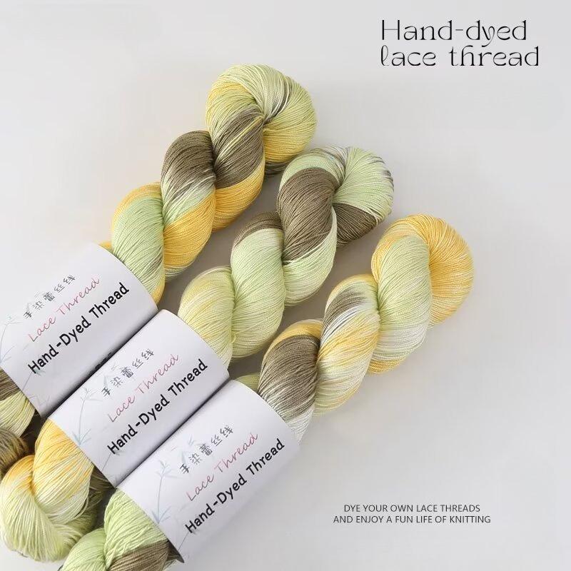 1PC 100g Cotton Bamboo Fiber Yarn for DIY Hand Knitting Hand-Dyed Lace Gradient Color Crocheting Sweaters Shawl Scarves