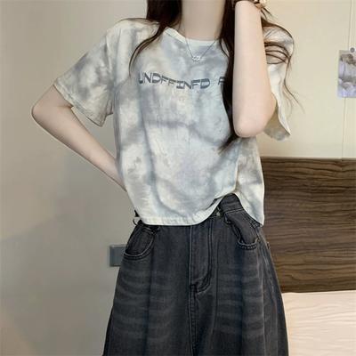 Short-sleeved T-shirt for Women - Summer New Design - Tie-Dye Half-Sleeve T-shirt - Elegant and High-End Slim Short Sleeve Top