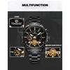Forsining Automatic Mechanical Men Wristwatch Hollow Sport Male Luxury Tourbillon Watch Independent Seconds Dial Wristwatch