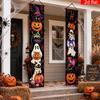 Halloween 2pcs Banner Polyester Cat Pattern Porch Decoration