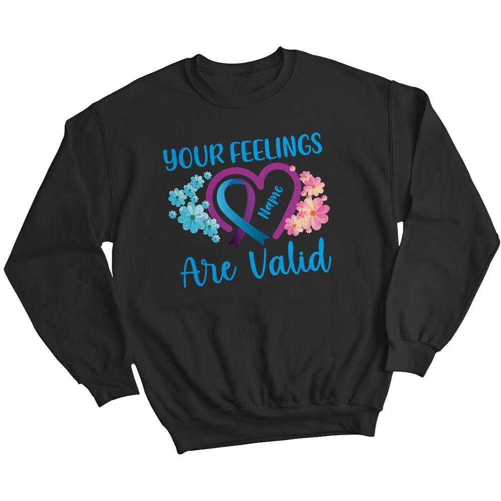 

Personalised Womens Heart Ribbon Mental Health Awareness Sweatshirt Jumper #MHA 4XL