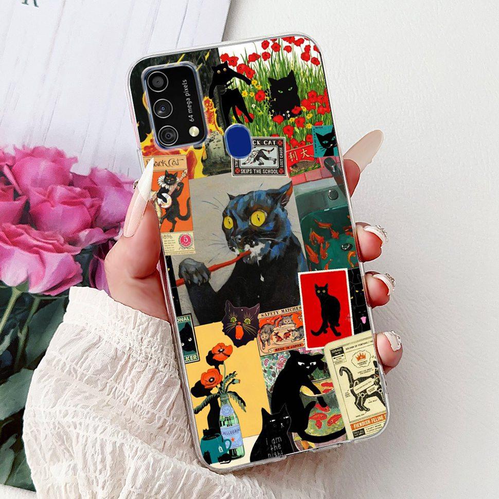 Cute Cat Caroon Cover For Samsung Galaxy A21s Case Soft Silicone Fundas Phone Cases For Samsung A 21s  A21s SM-A217F Full Bumper