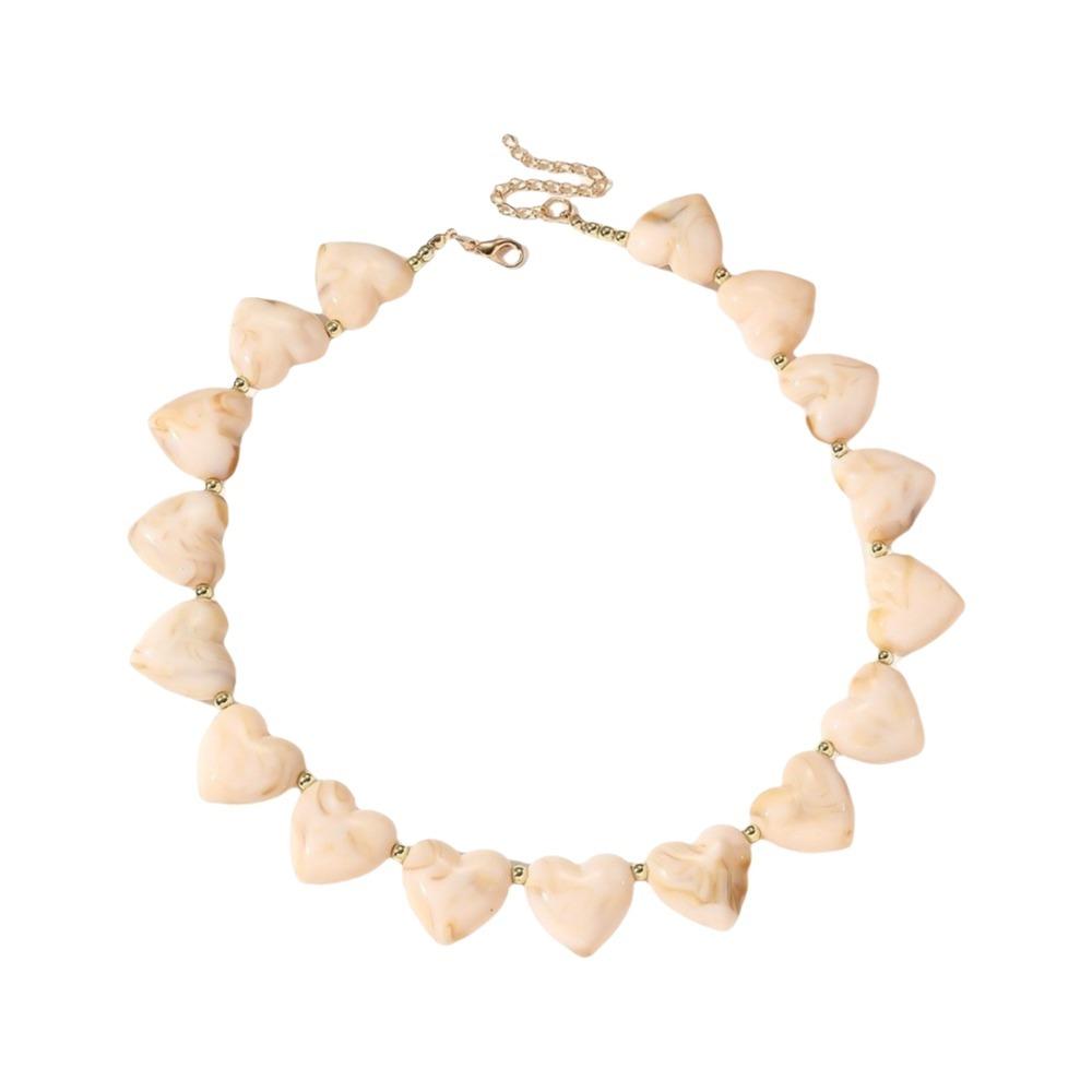Choker Women Clavicle Chain Acrylic Sweater Chain Retro Acrylic Necklace  Girls бежевый