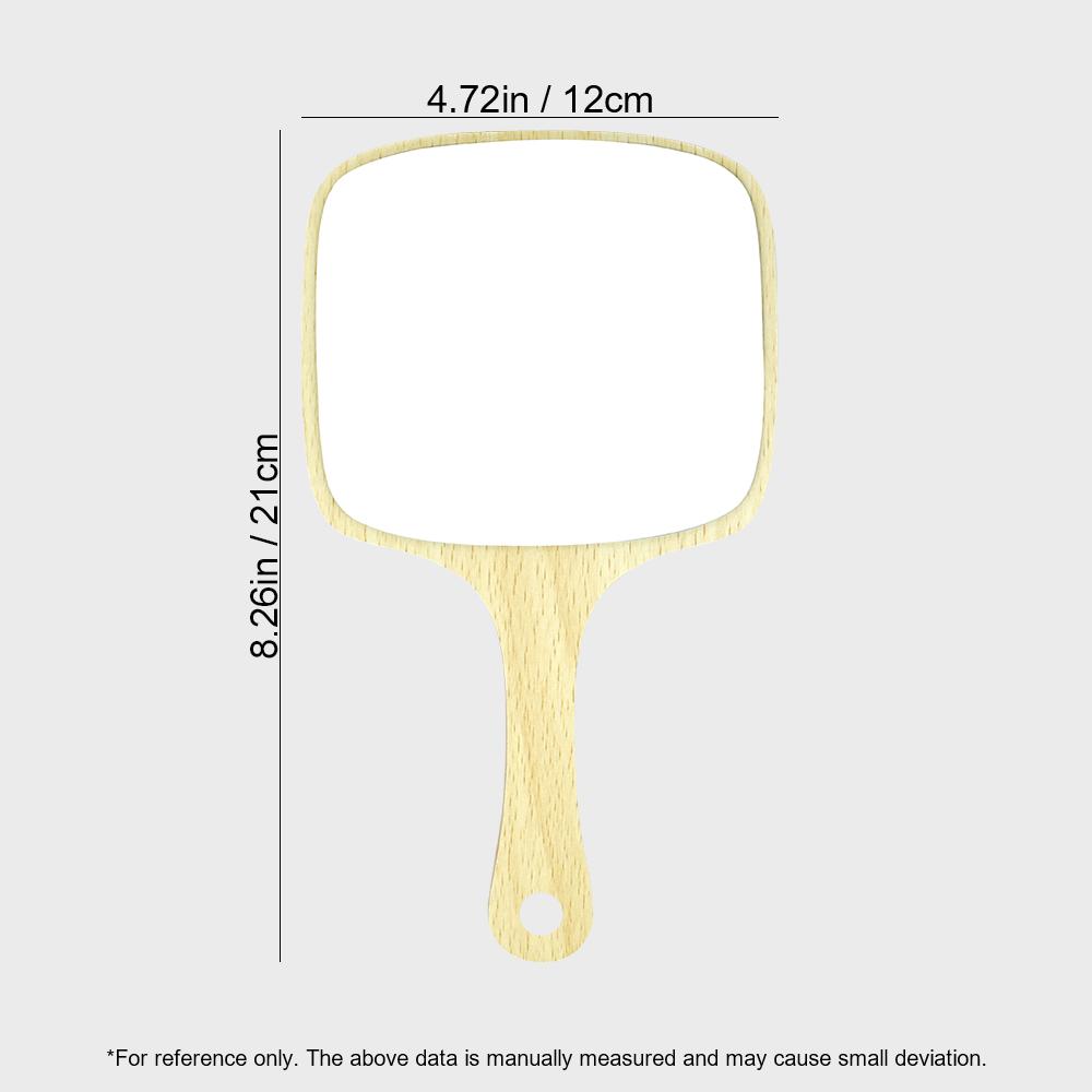 

Wooden Fiber Handheld Square Mirror Barber Shop Portable Handle Mirror High Definition European Style Wooden Mirror For Women
