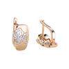 New Design Champagne Gold Glossy White K Flower Ear Buckle Earrings