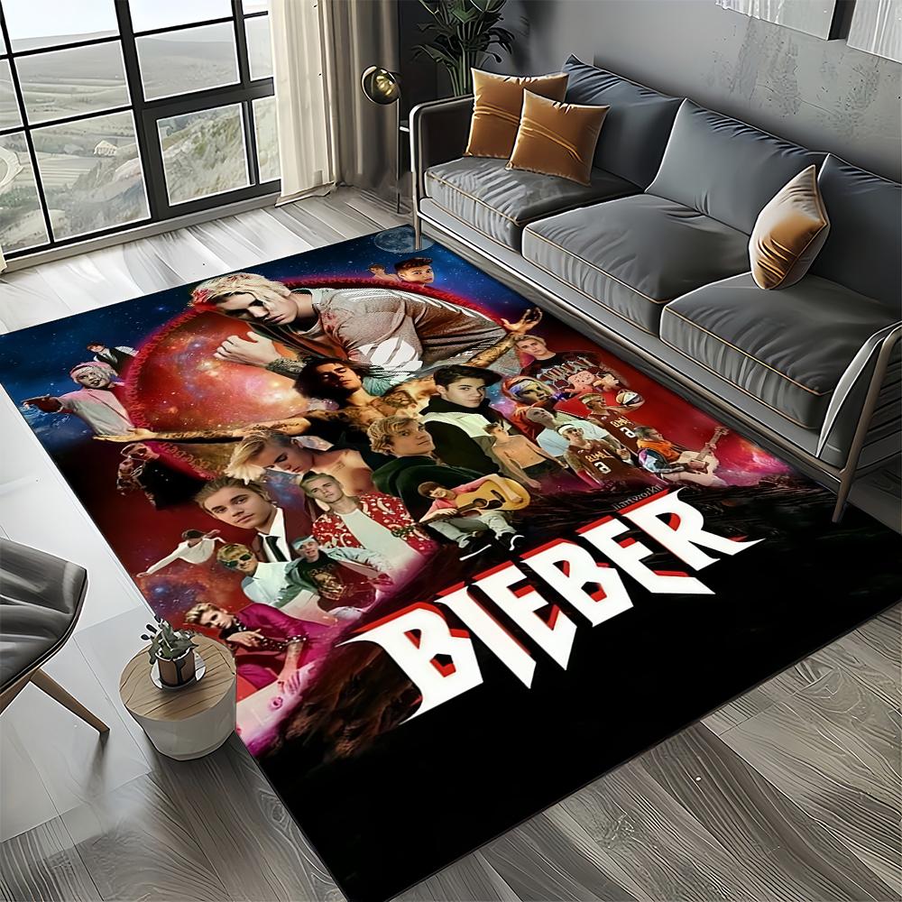 2025 New Style Justin Drew Bieber Singer JB Carpet Rug for Living Room Bedroom Home Sofa Decoration,Kid Play Non-slip Floor Mat