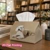 1pc, 2d Flat Printing, Tissue Box White Poodle Pattern Printed Tissue Box, Suitable for Home, Car, and Party Decoration Tissue Holder, Perfect for Chr