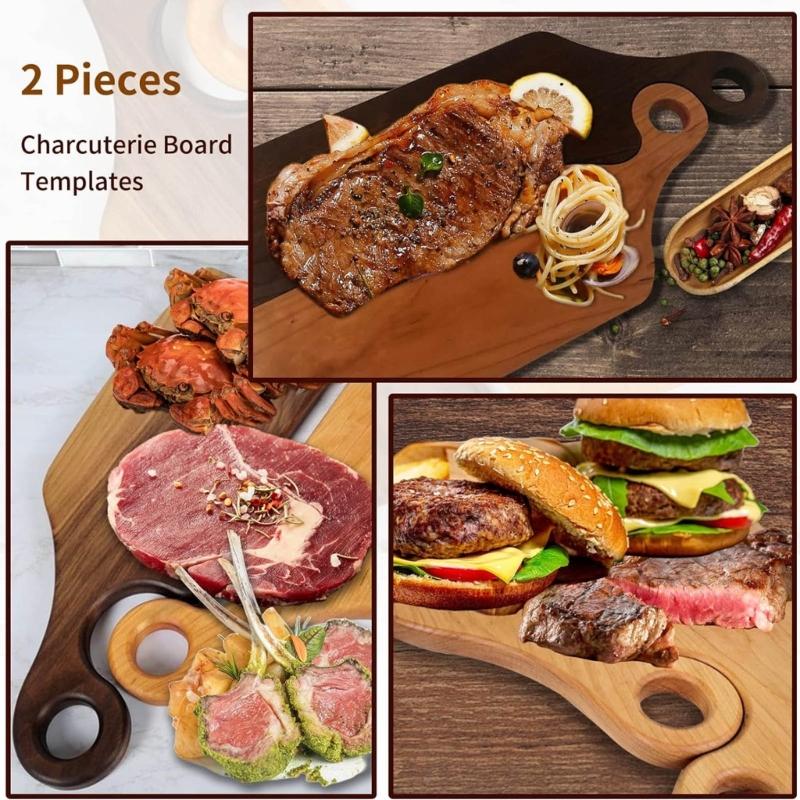 Šablona rukojeti krájecí desky Opakovaně použitelné průhledné šablony pro dřevoobrábění Akrylová frézovací šablona Nástroj pro DIY průvodce Restaurace