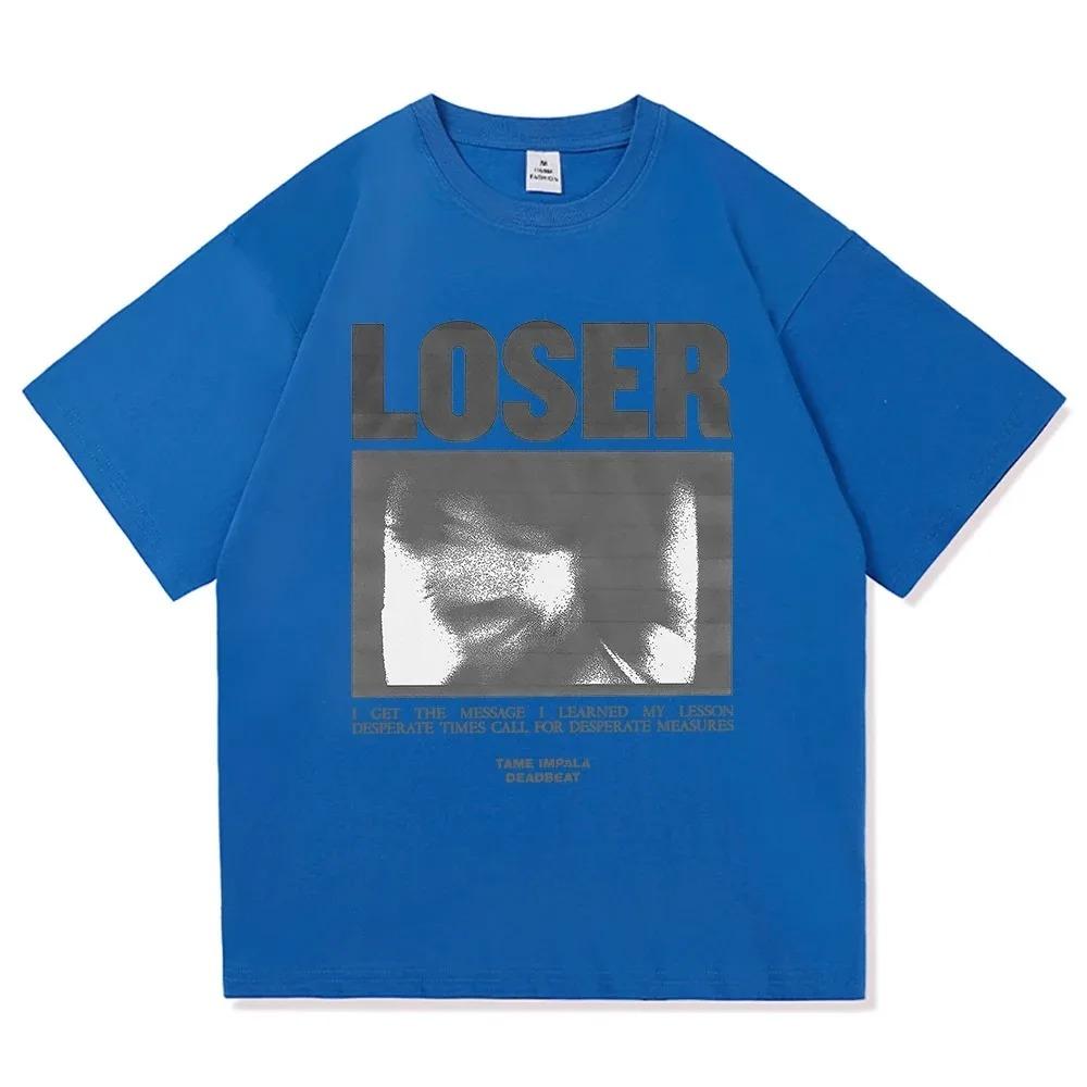Tame Impala "Loser" Retro Polotónový Portrét Grafika Unisex Pevná Bavlna Nadměrná Velikost Streetwear Tričko