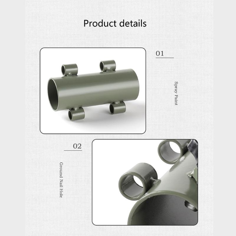 Portable Tent Holder with Tent Pegs Canopy Rod Fixed Tube for Outdoor Camping