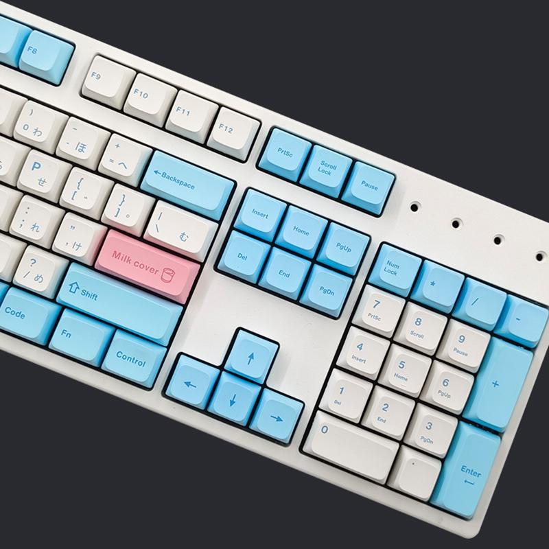 137 Keys Keycap PBT DA  Milk Cover Japanese Dye-sub Personalized Mechanical Keycaps For 61/63/64/68/75/84/87/98/104/108