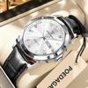 Poedagar Luxury Casual Man Wristwatch Quartz Sports Business Men Watch Waterproof Easy to Read Luminous Date Week Leather Men's Watches