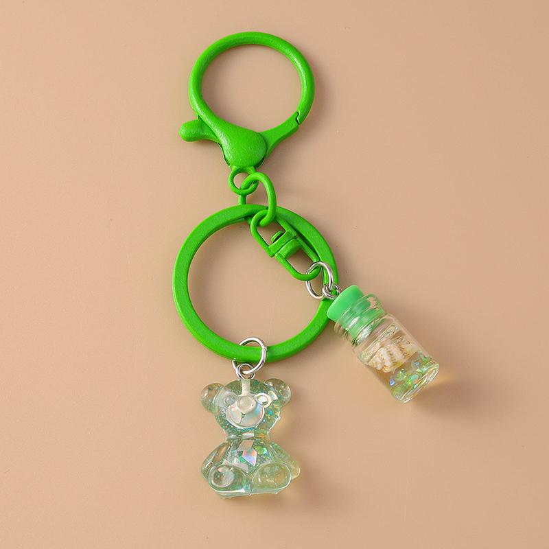 Cute Resin Shining Bear Keychain Jelly Key Ring for Women Girls Handbag Pendant DIY Kid's Jewelry Gift Accessories
