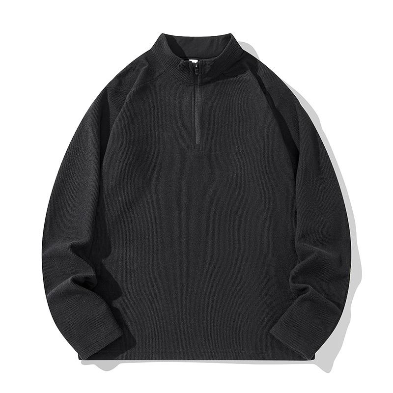 Autumn and Winter Bottoming Solid Color Long-sleeved Men's Stand-collar Long-sleeved T Fashion Casual Top