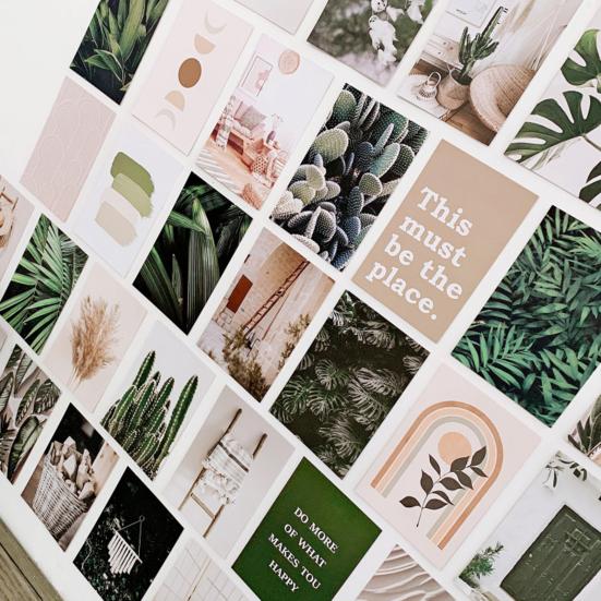 

70 шт./компл. настенные постеры с морским пейзажем, дизайн с двойной печатью, бумажные клейкие фоновые наклейки 3