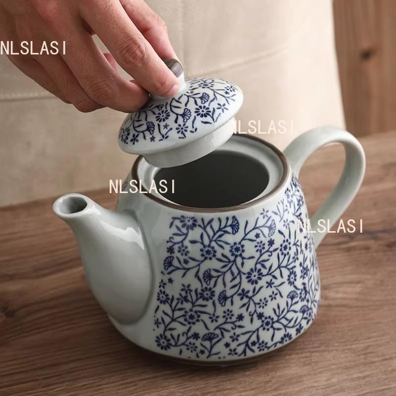 800ml Chinese Ceramic Teapot Blue and White Porcelain Teapot Office and Household Large Capacity Teapot Kungfu Tea Set Teaware
