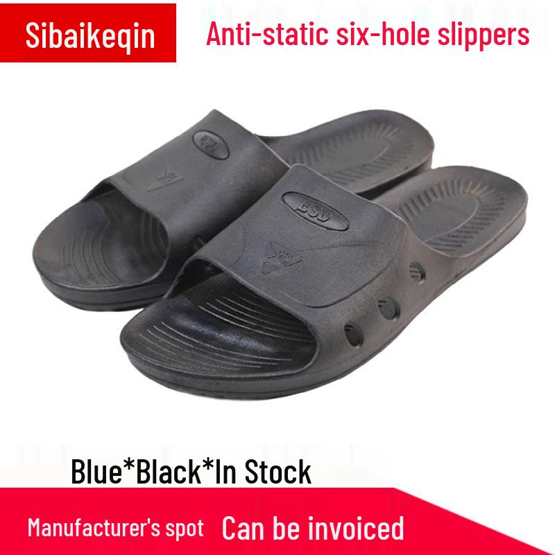 Anti-Static Breathable Cleanroom Slippers, Dustproof Work Shoes with Thickened Soft Sole
