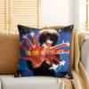 The CCure Rock Band Cushion Cover Silky Short Plush Invisible Zipper Dustproof Sofa Pillow Case For Home Decor
