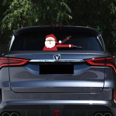 Mașină Decorează Crăciun Moș Crăciun Făcând cu mâna Autocolant Decal Ștergător Lunetă Autocolant Ștergător Parbriz Etichete Autocolante Ștergător Lunetă Drăguț Auto