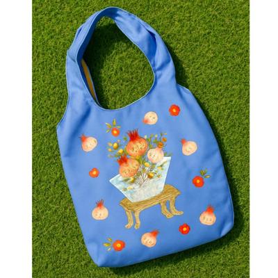 Koreanische Minhwa Umweltfreundliche Korbtasche – blau