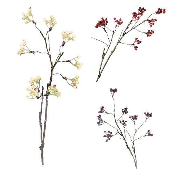 Artificial Berry Pick Realistic Yellow Blue Red Berries Stem Indoor Outdoor Holiday Party Home Office Decoration Faux Plants Branch