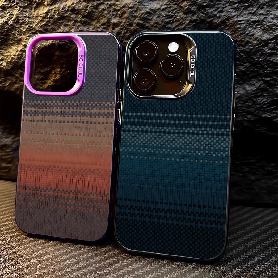 Cool Carbon Fiber Pattern Case for iPhone 17 Pro Max 16 15 11 12 Pro Air 14 Plus 13 Phone Cover