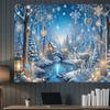 Christmas reindeer themed photo backdrop, holiday decoration, background for winter photo booth,4672