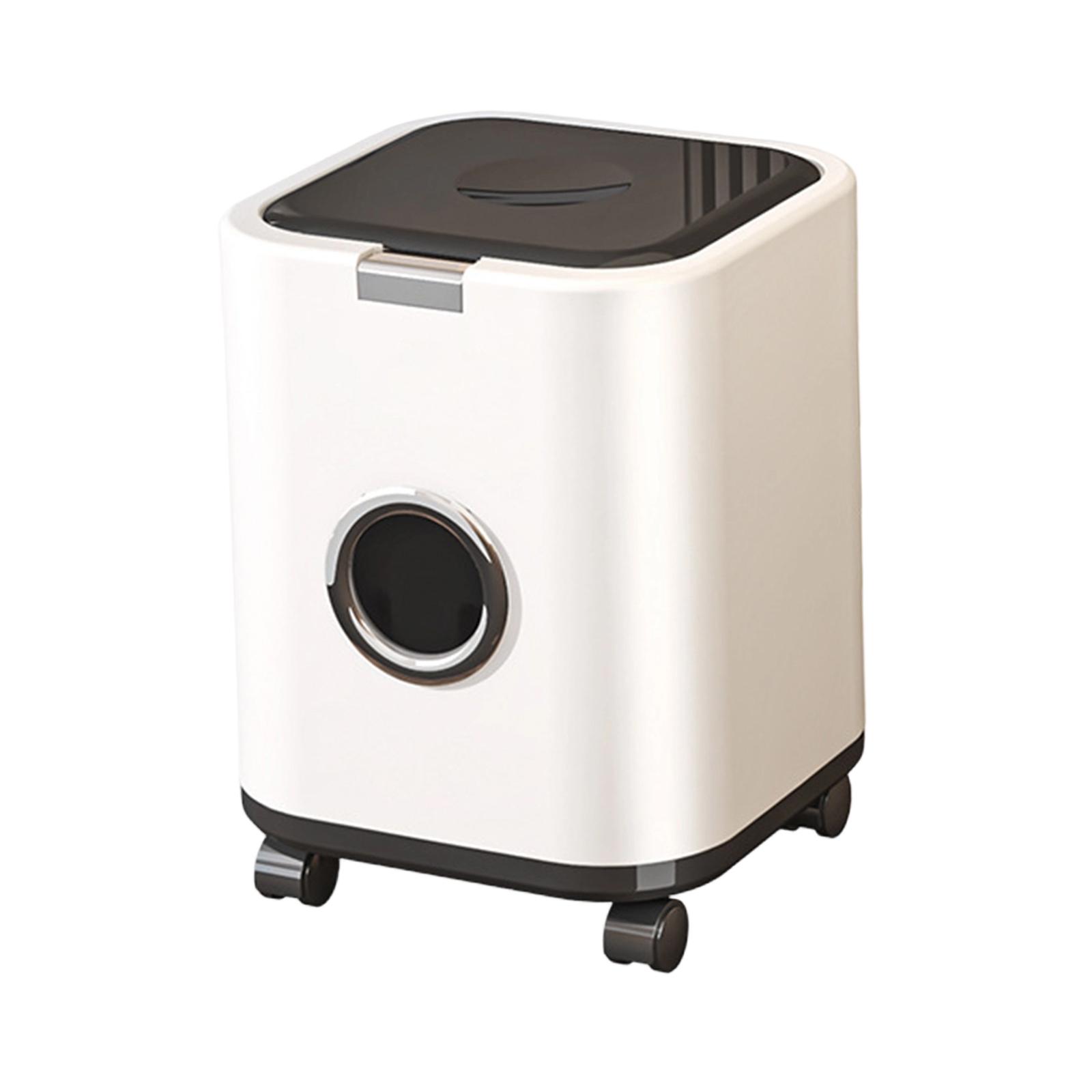 

Trash Can Garbage Pail with Wheels Large Capacity Dustbin Storage Bucket Garbage білий