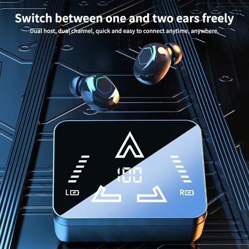 M48 Wireless Bluetooth Headset Noise Cancelling LED Earbud with Mic Wireless Headphones Bluetooth Earphones