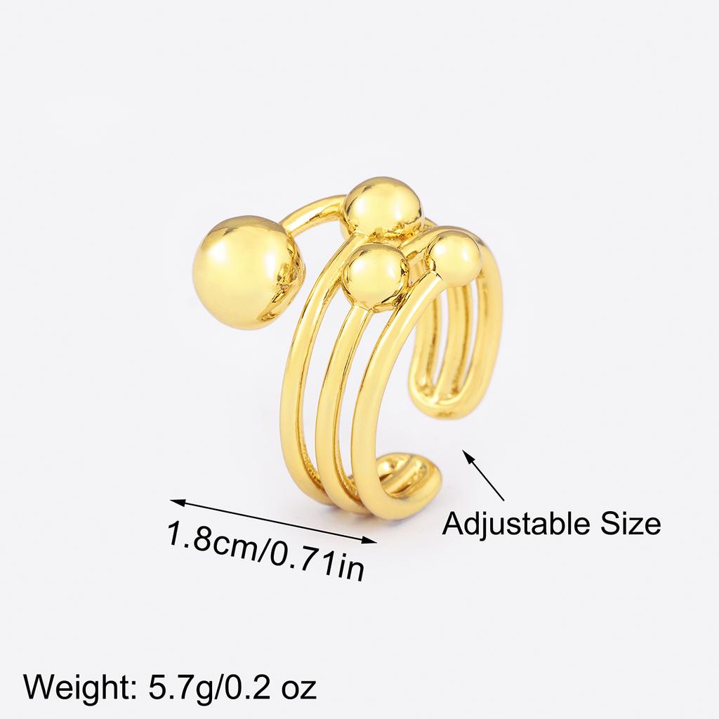 Nidin Classic New Design Spherical Multilayer Open Rings Adjustable For Female Male Hip-Hop Style Finger Jewelry Gift Wholesale