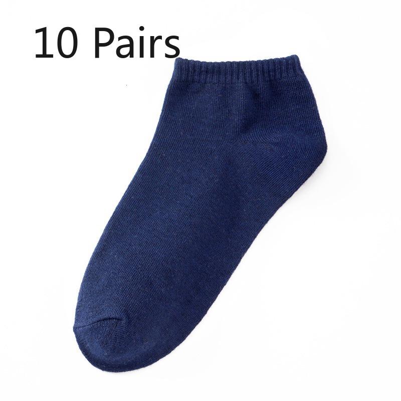 10 Pairs of Men's Spring and Summer Sweat Absorption Shallow Mouth Invisible Socks
