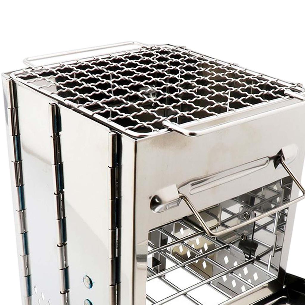 Foldable Fire Wood Camping Stove Cooking Grill Charcoal Portable Firewood Burning for