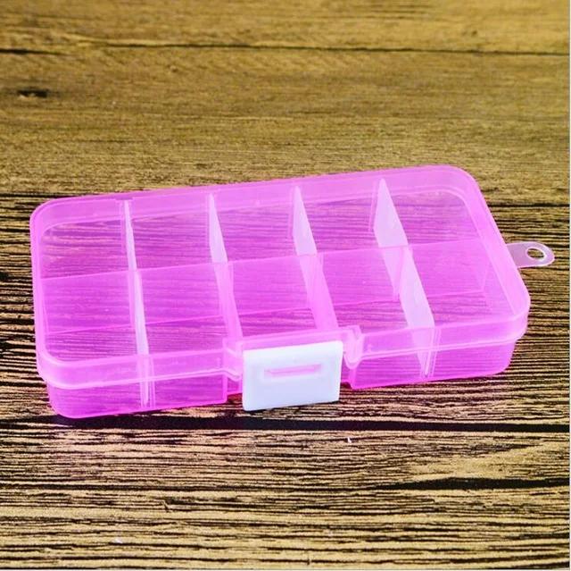 10Grid Can Split Transparent PP Plastic Storage Box Jewelry Small Components Hardware Tools Storage Organizer Closet Organizer