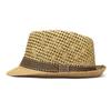 Britische Männer Strandsonnenhüte Sommer Cowboy Fedora Retro Jazzhut Atmungsaktive Strohhüte Outdoor Panama Mann Gentleman Urlaubs-Sonnenhut