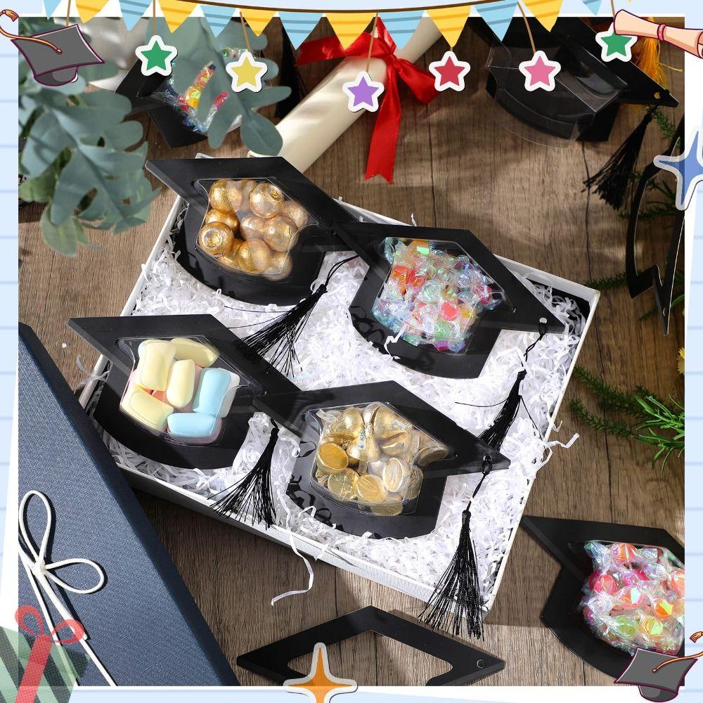 1/5/10PCS With Tassel Graduation Cap Candy Card Clear Greeting Card  Graduation Party