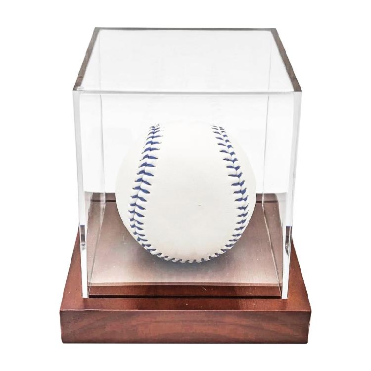 Baseball Protector Box with Stand for Collection Baseball Softball Display Boxes Square Clear Acrylic Cubes Display Case