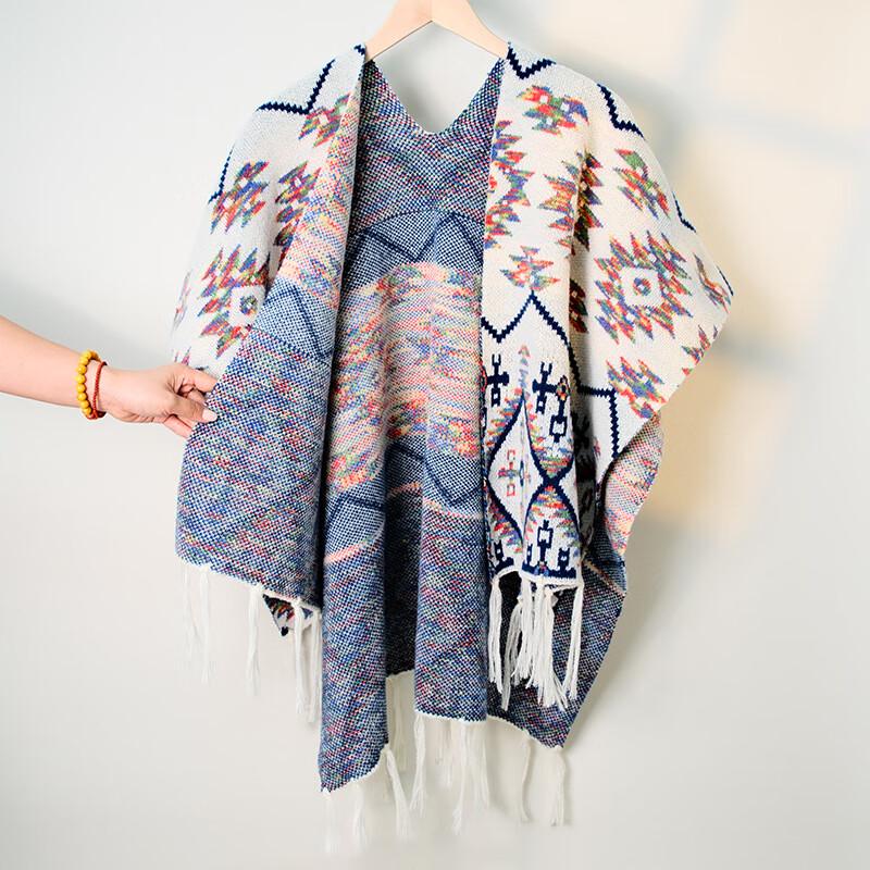 Bohemian Ethnic Knitted Travel Cape