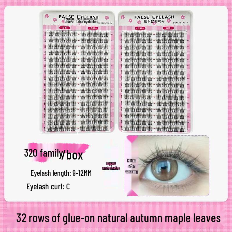 Cross-Border Large Capacity Glue Style False Eyelashes - 32 Rows Natural Lively Photogenic Comic Segmented Lashes